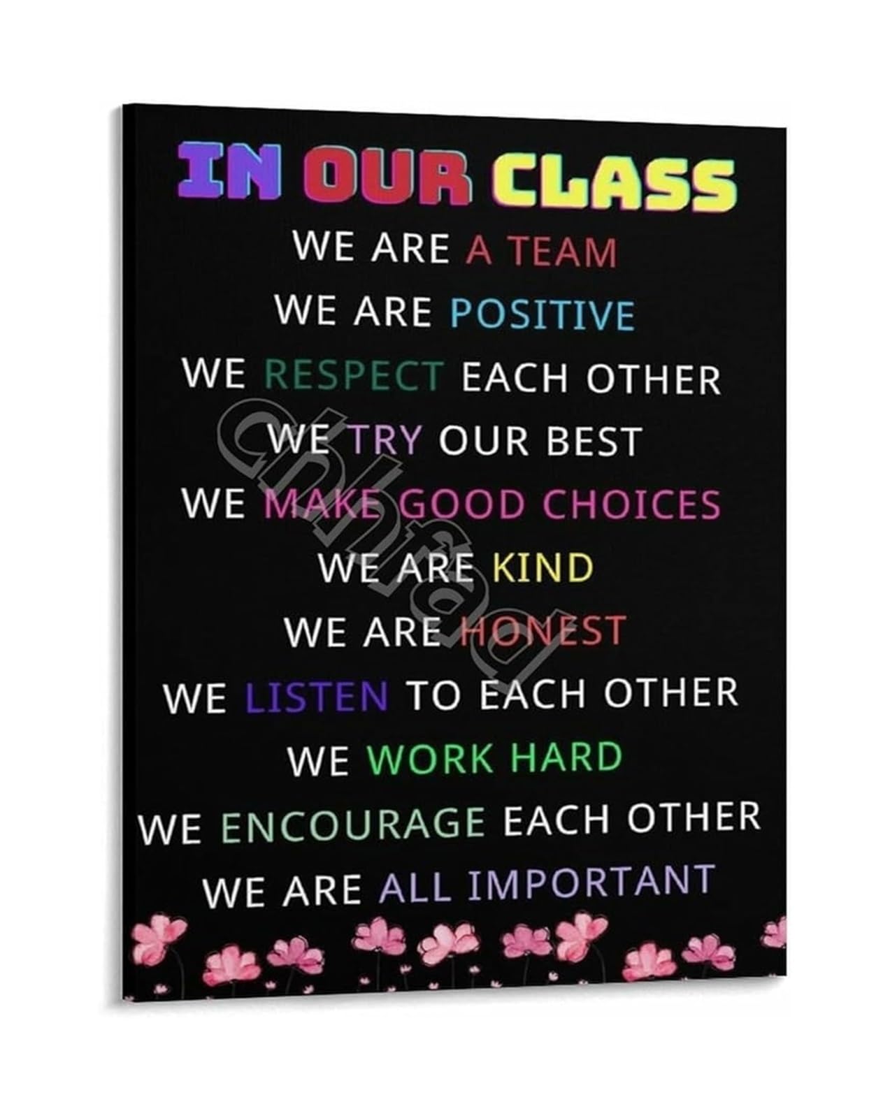 FNYUVNFAF In Our Class Rules Educational Poster Classroom Expectations Motivational Wall-Art Unframed,08x12inch(20x30cm)