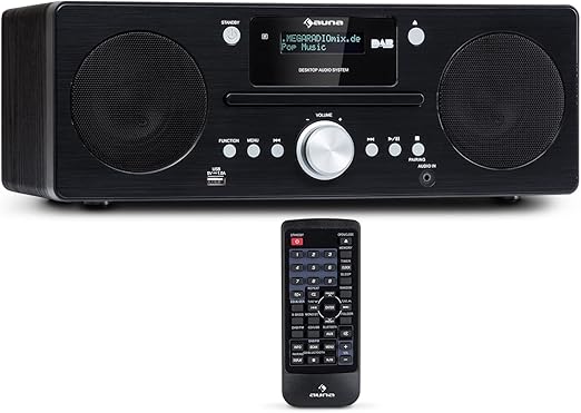 Auna Portable DAB Radio CD Player for Home, 15W FM/DAB/DAB+ Radio with ...