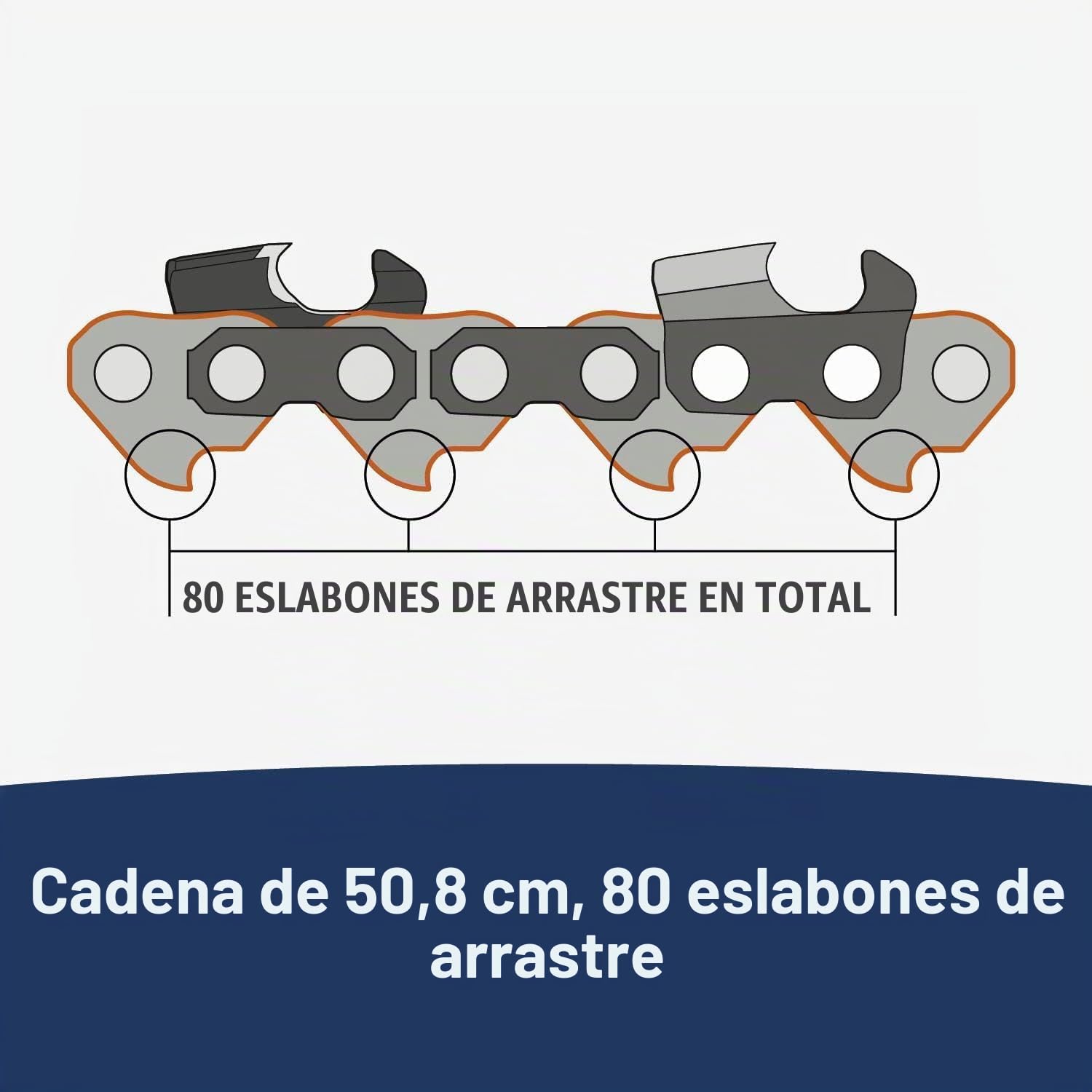 Husqvarna 581643680 - Juego de 3 Cadenas de Motosierra OEM SP33G X-Cut .325 .050 80DL DE 50,8 cm