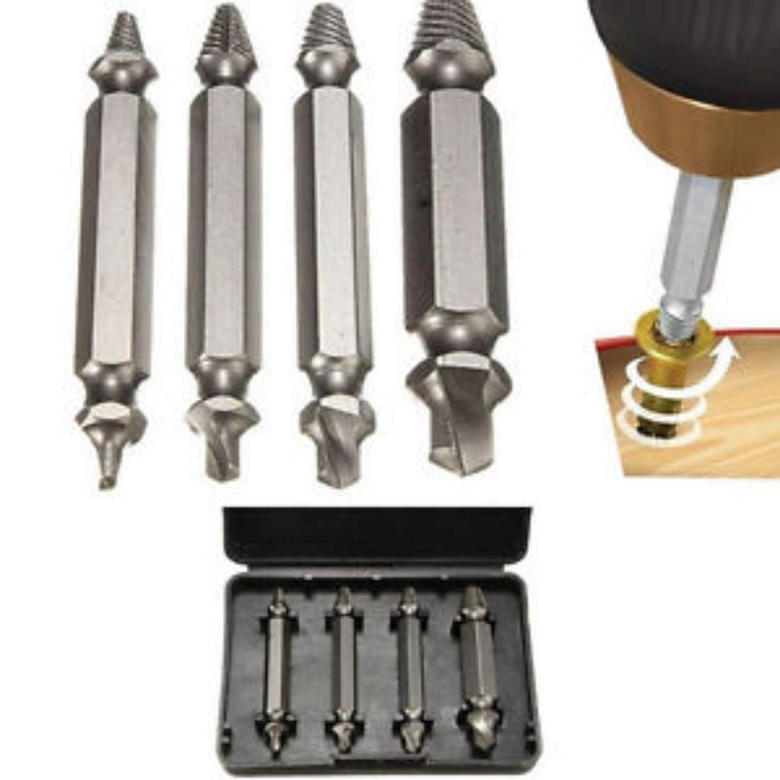 DIY Crafts Repair 4X Double Side Damaged Screw Extractor Out Remover Bolt Stud DIY Works (4 Pcs Set, Pattern No # 1) 1