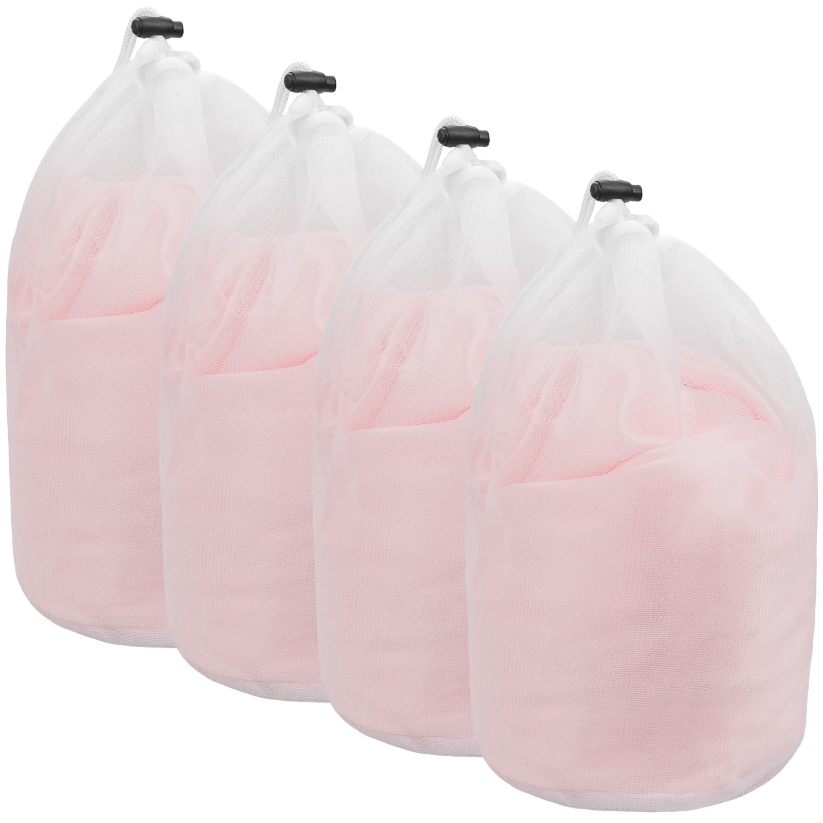 4Pcs Laundry Bags for Delicates, Reusable Fine Mesh Laundry Bags with Drawstring (30x40cm),Washing Machine Bag for Clothes, Underwear, Socks, Baby Clothes