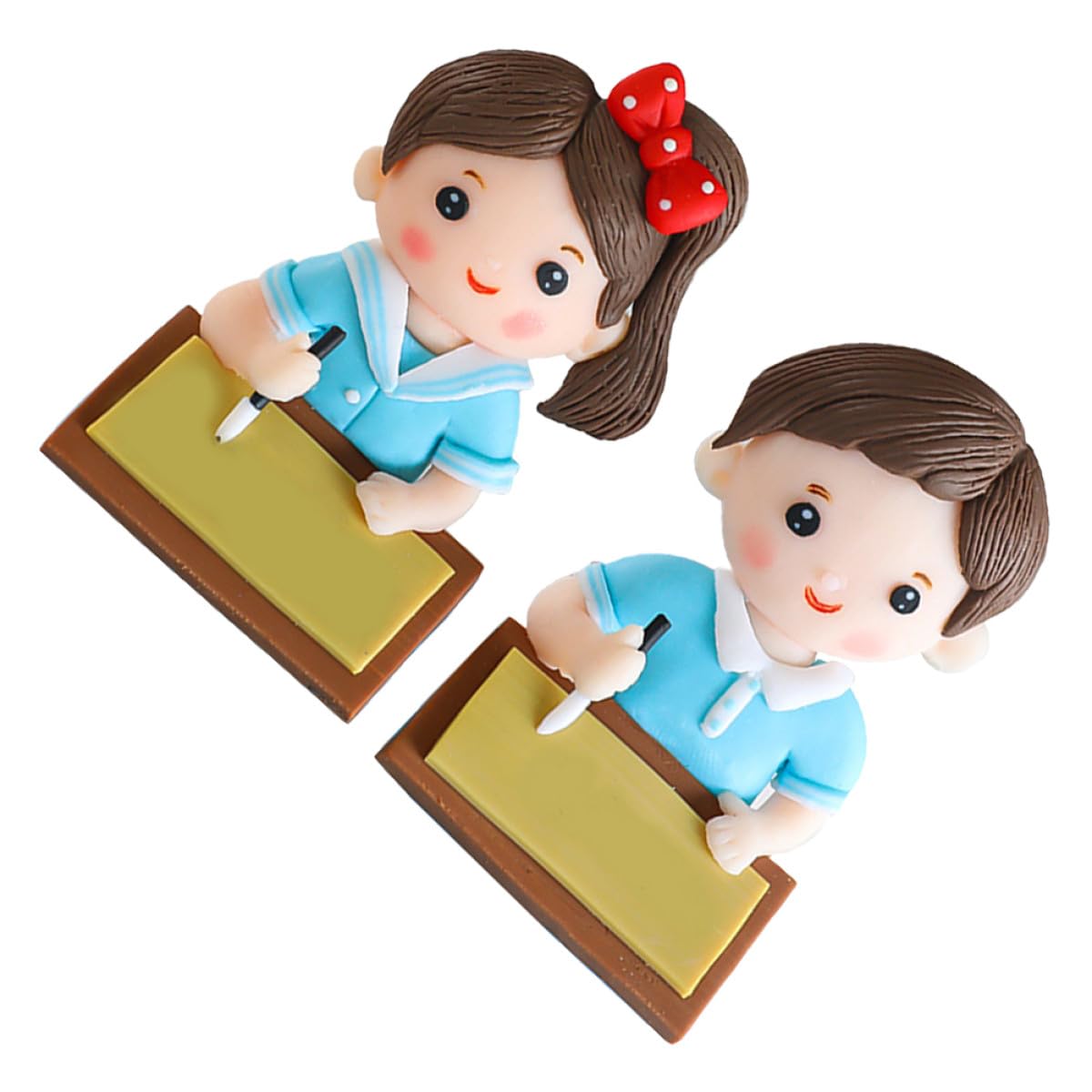Fomiyes Graduation Cake Toppers Back to School Cupcake Toppers Boy and Girl Cake Decorations for School Themed Parties Photo Props and Doll Home Decoration 2 Pack