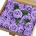 Vlovelife 25pcs Lavender Roses Artificial Flowers Real Looking Fake Roses w/Stem for DIY Wedding Bouquets Centerpieces Arrangements Birthday Baby Shower Home Party Decorations 3'' Artificial Rose