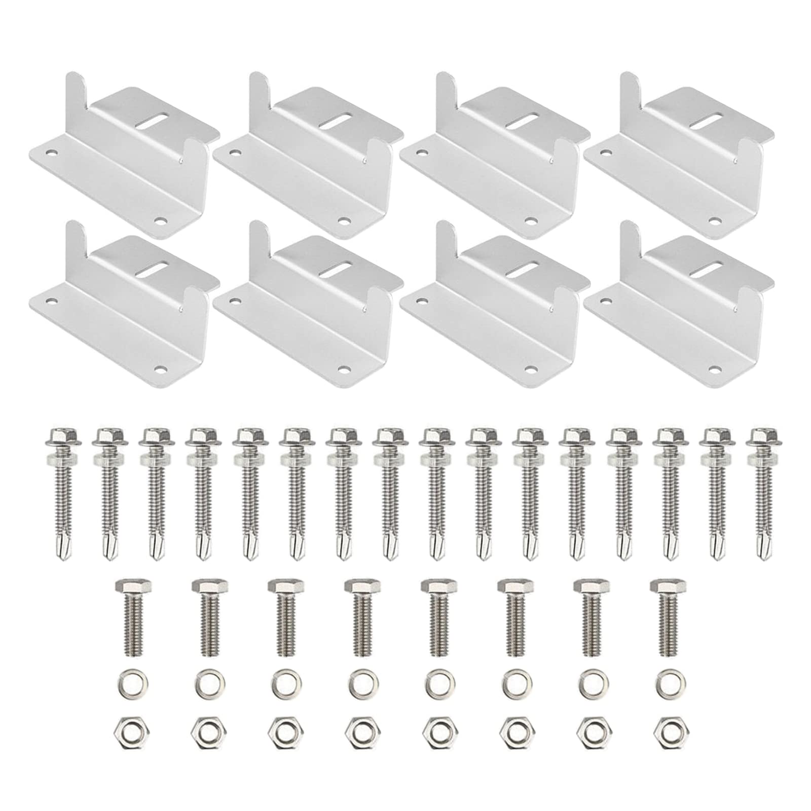 Kalttoy Multicolor 8 Pcs Aluminium Alloy Solar Panel Mounting Z Bracket Replacement Roof Photovoltaic Panel Holder Easy Installation Z Shape Brackets