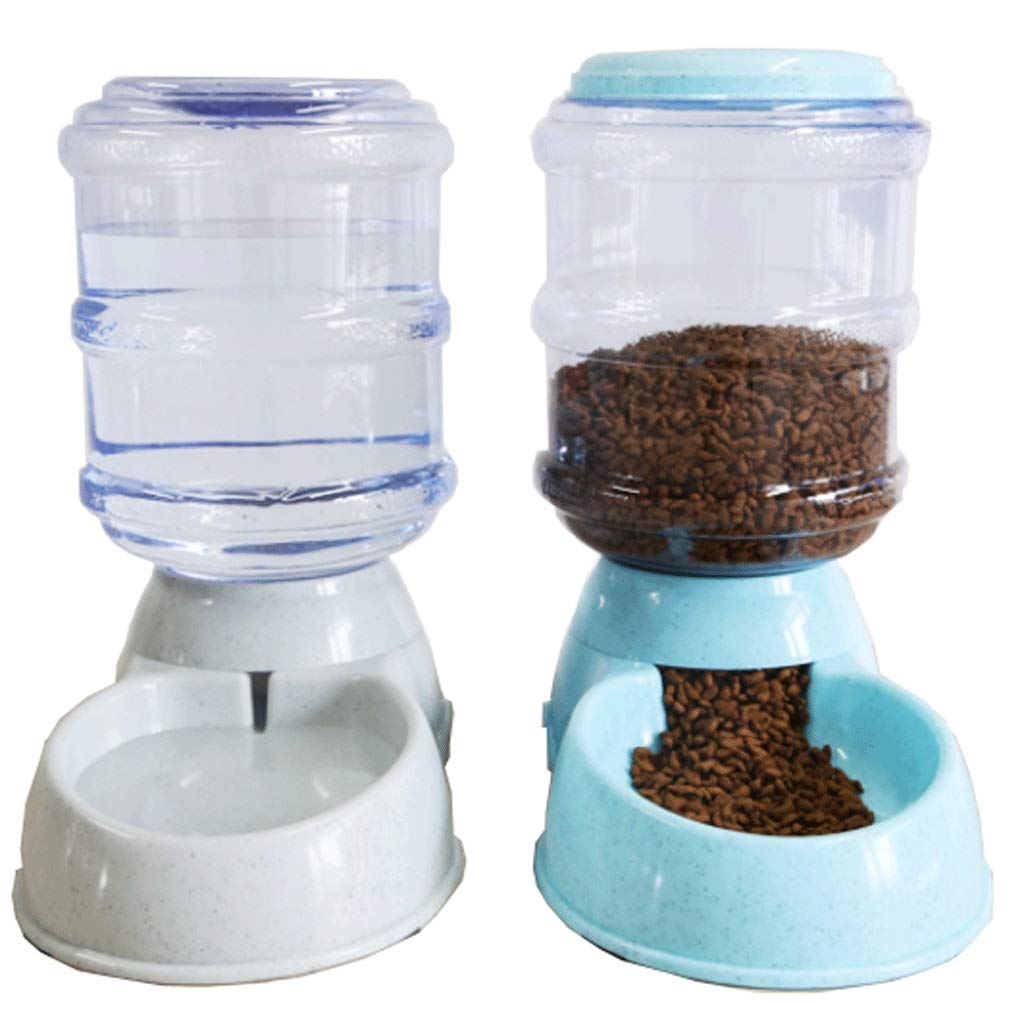 2 pet Food Bowls Water Bottles Plastic Stainless Steel Automatic Water Outlet Dog Food Bowls cat Food Bowls