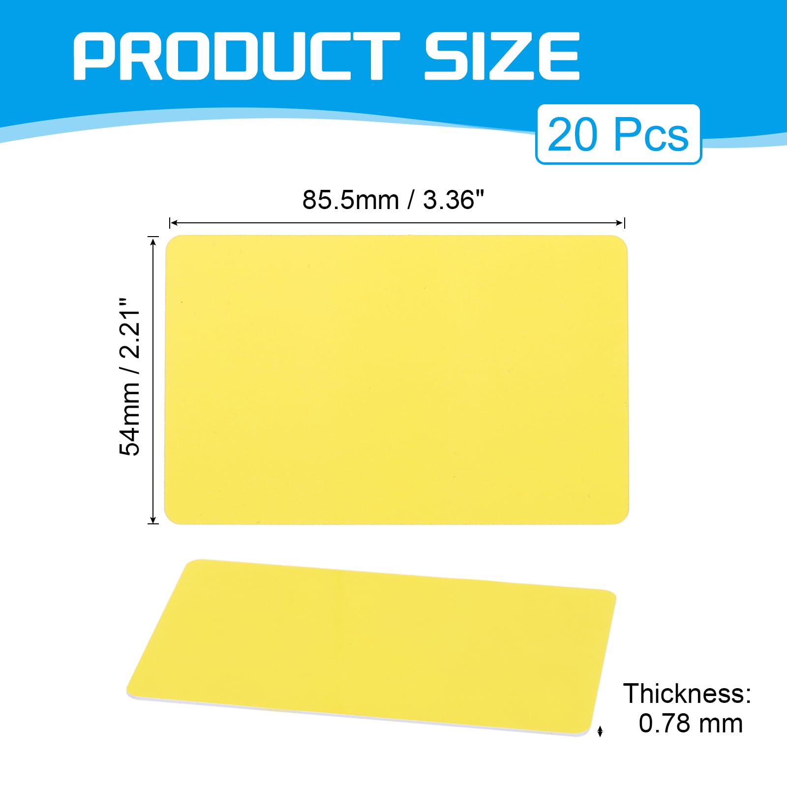 PATIKIL Blank PVC Cards, 20 Pack Inkjet Plastic ID Card CR80 30 MIL White Printable Business Cards - Image 2