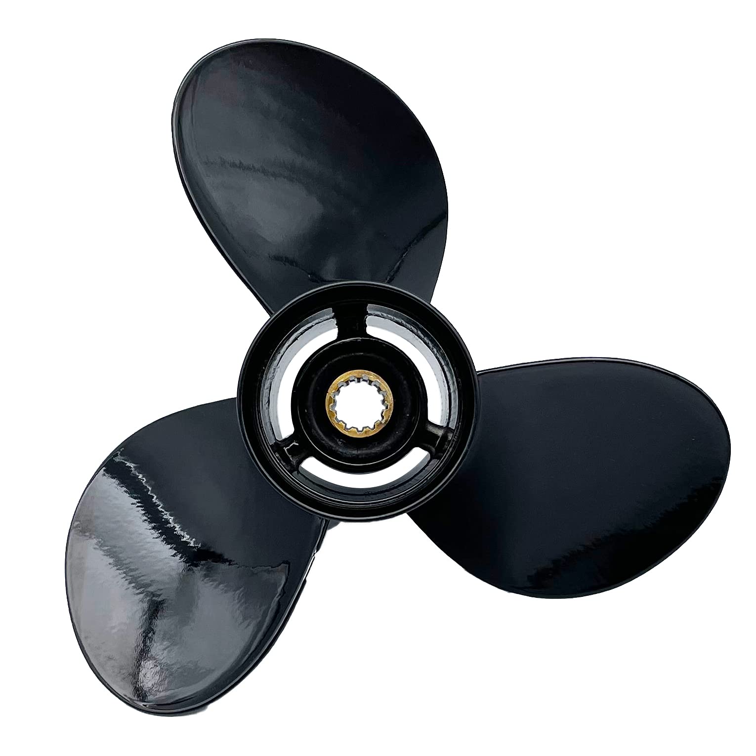 RASON-REX OEM Grade Aluminum Outboard 3 Blades Propeller Boat Prop 11 1/4x15P Compatible for Suzuki 35-65HP/BRP Johnson 40-50HP with 13 Spline Tooth,RH