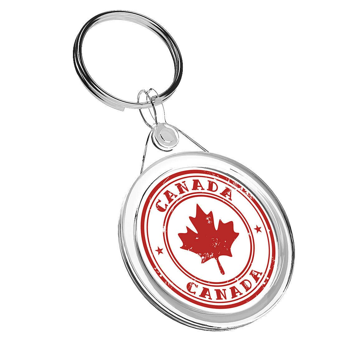 Destination Vinyl Keyrings Unisex Kids Multi 1 X Canada Red Maple Leaf - Keyring Ir02 Mum Dad Kid Birthday #4539