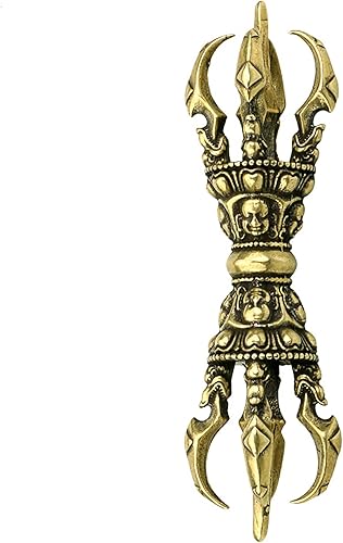 Miniatura 4 de LOTONJT Estatua de Vajra de latón bastón de Tame-Evil Feng Shui amuleto guerrero de Buda contra los diablos talismán tibetano antiguo meditación