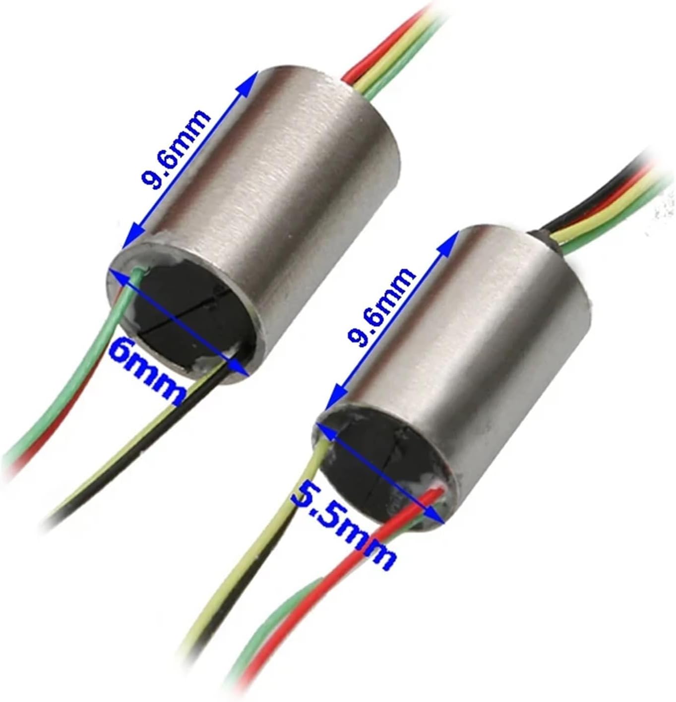 1PC 1-2A 4CH 6CH Micro Conductive Slipring Dia 5.5/6/7.8mm 360° Rotary Electric Collector Rings with AWG28 Wire for Gimbal(Dia. 5.5mm 4CH)