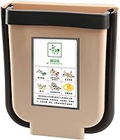 Vista 1 de CHICIRIS Basurero plegable para cocina, cubo de basura colgante de cocina, cubo de basura plegable de plástico de 9 litros con soporte de fijación