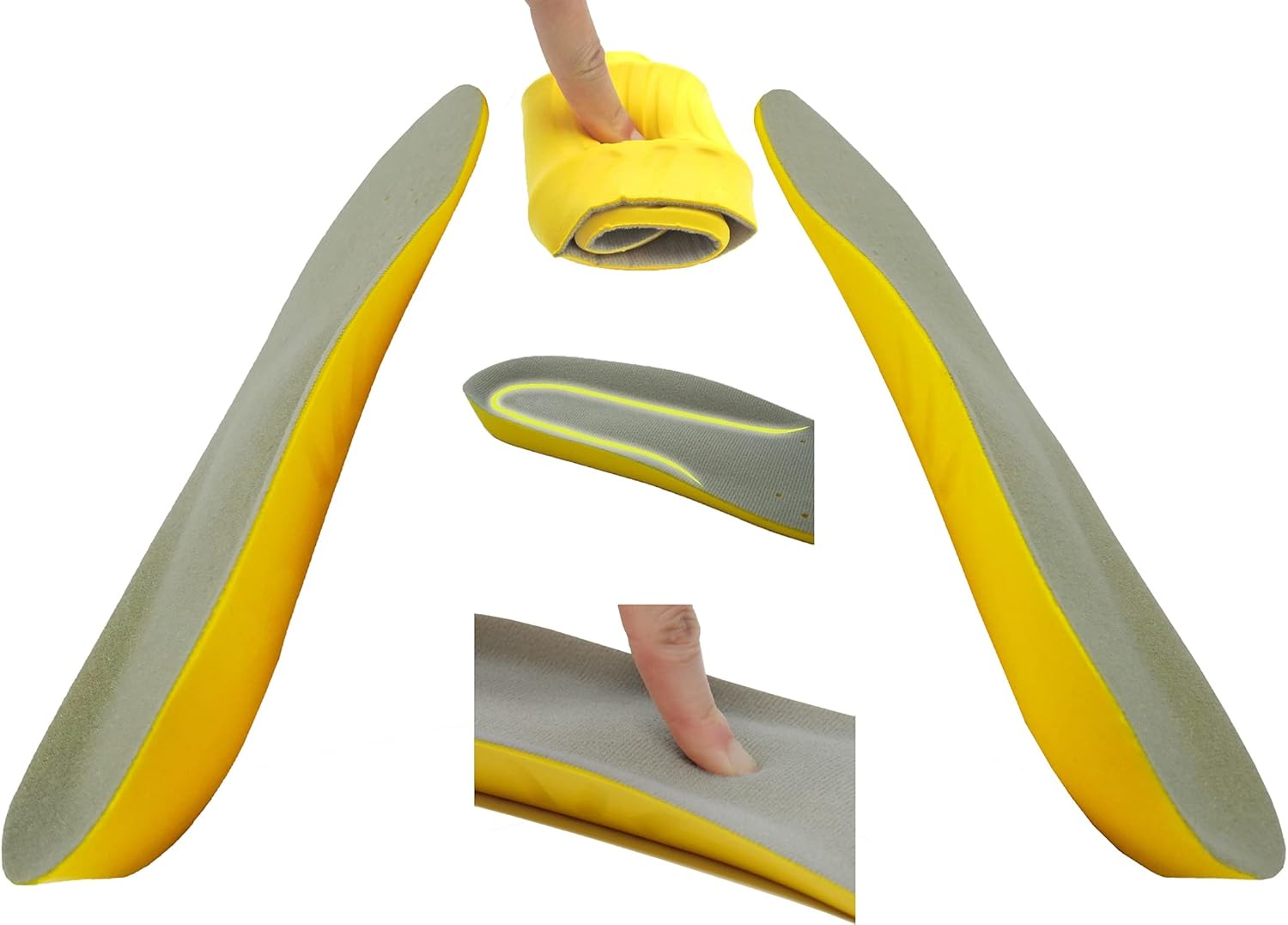 1 Pair Happystep Comfort Memory Foam Insoles, Orthotic PU Shoe Inserts, Arch Support, Heel Cushioning, Shock Absorption, Plantar Fasciitis Foot Pain Relief for Men and Women (US M: 8-12 or W: 9-14) : Health & Household