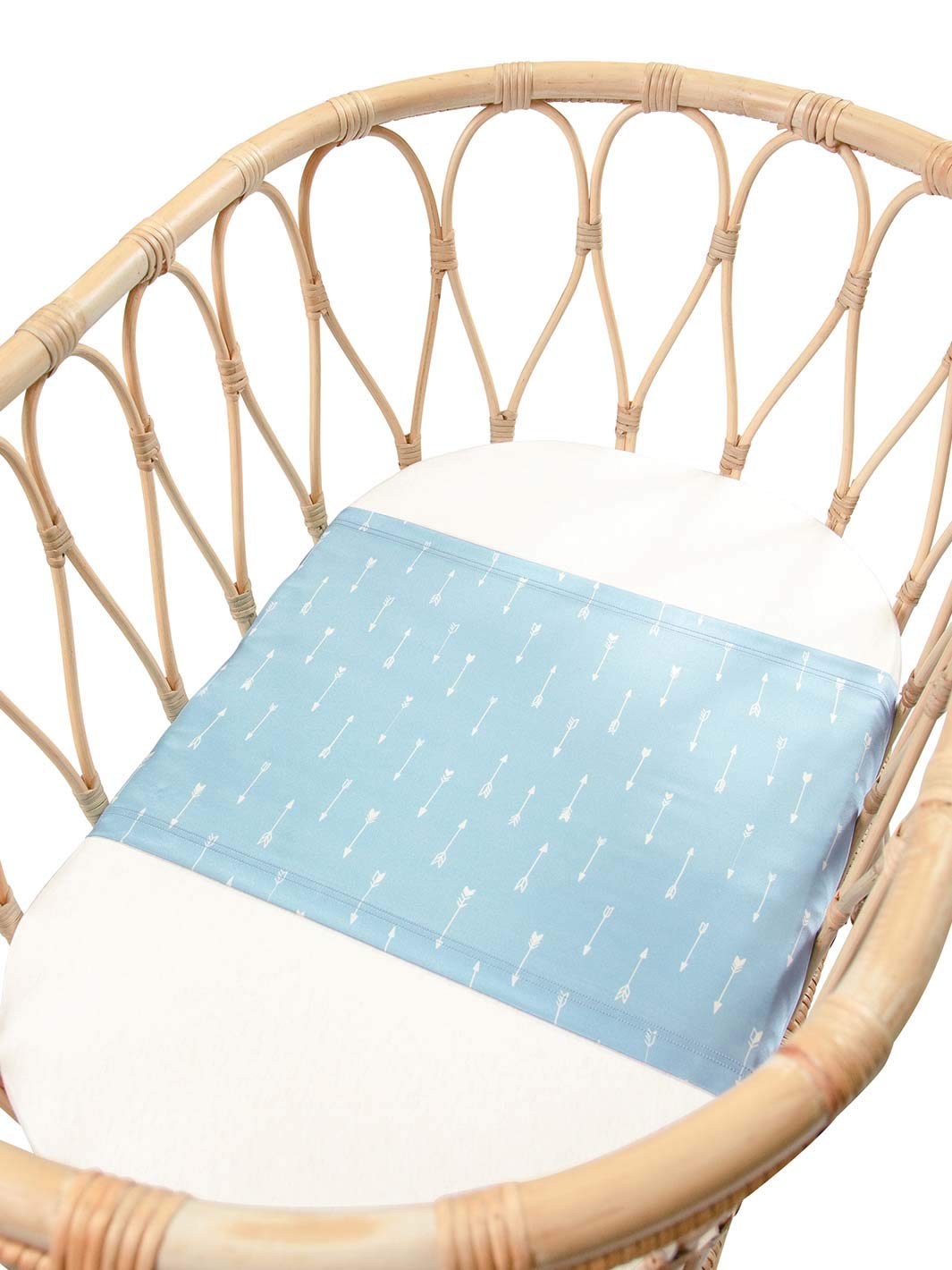 Funda de seda de morera para moisés, 25 momme | No más manchas de bebé calvo o pérdida de cabello recién nacido | Hipoalergénica y perfecta para pieles sensibles | flechas celeste