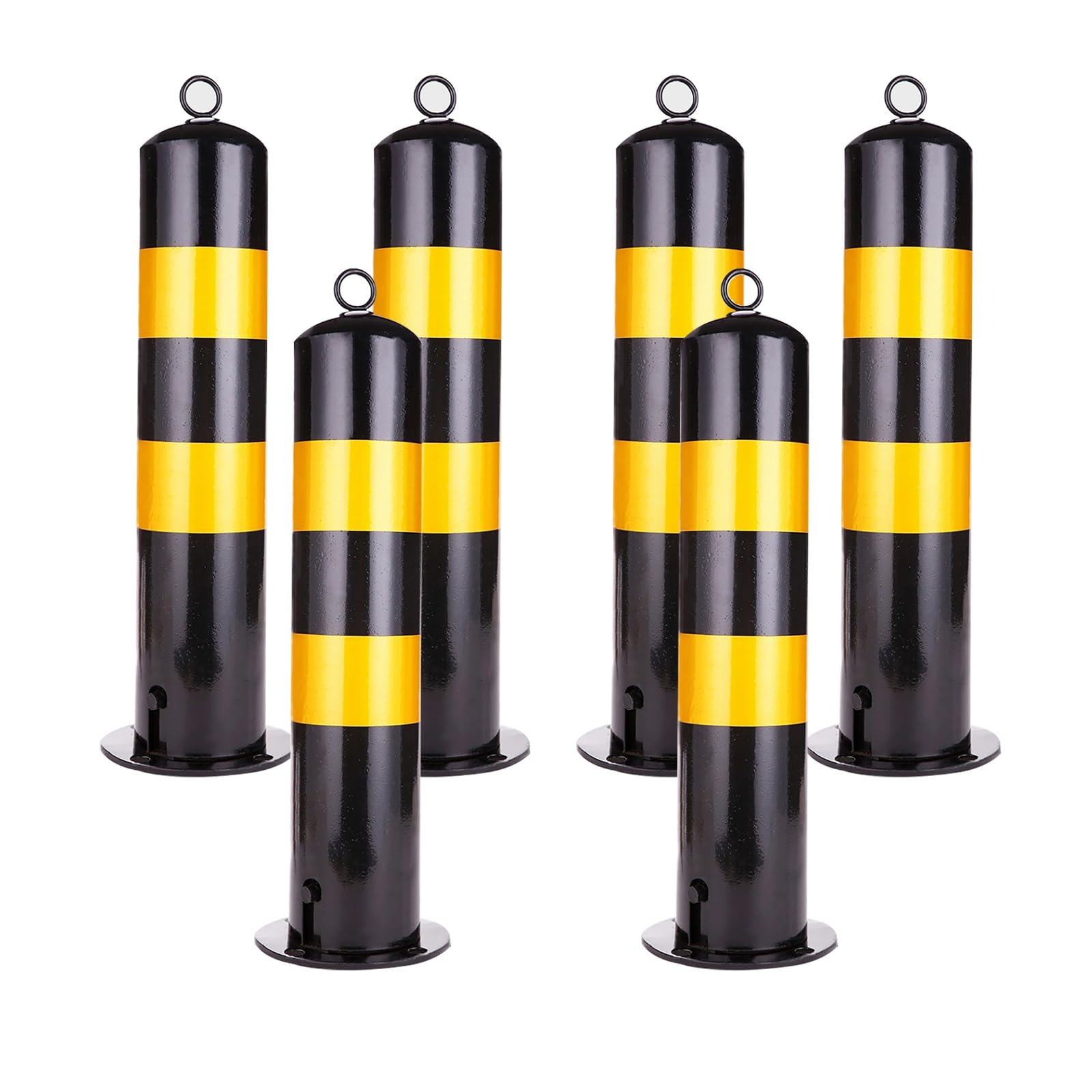 HCZKIUJY Removable Safety Bollard Parking Post - Traffic Control Barrier for Enhanced Driveway Safety (6pcs Yellow)