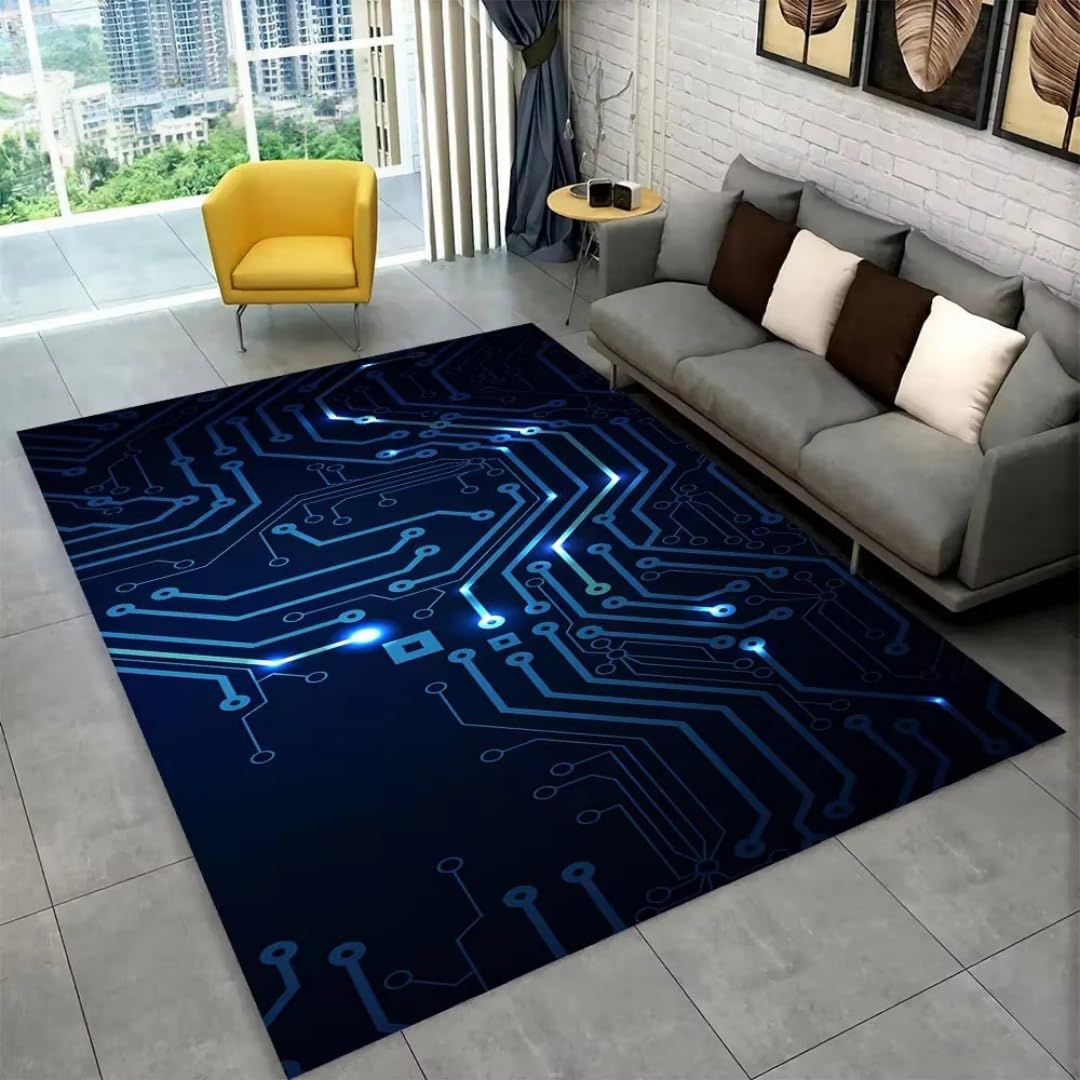 Tapis de salon style cyber haut de gamme doux et chaleureux pour salle de jeu