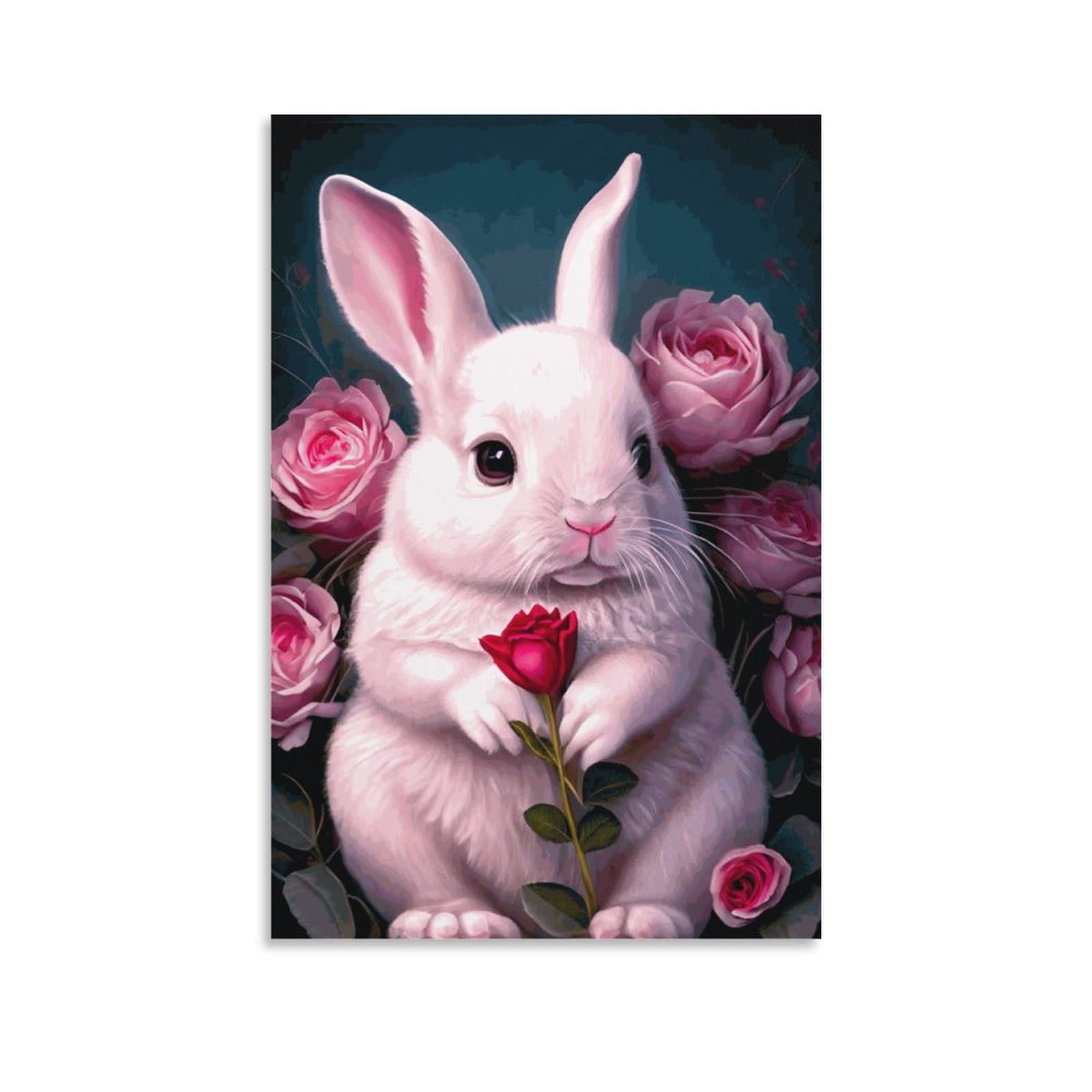Amazon.co.jp: 絵画 かわいいウサギインテリア 絵画 超リアルな動物
