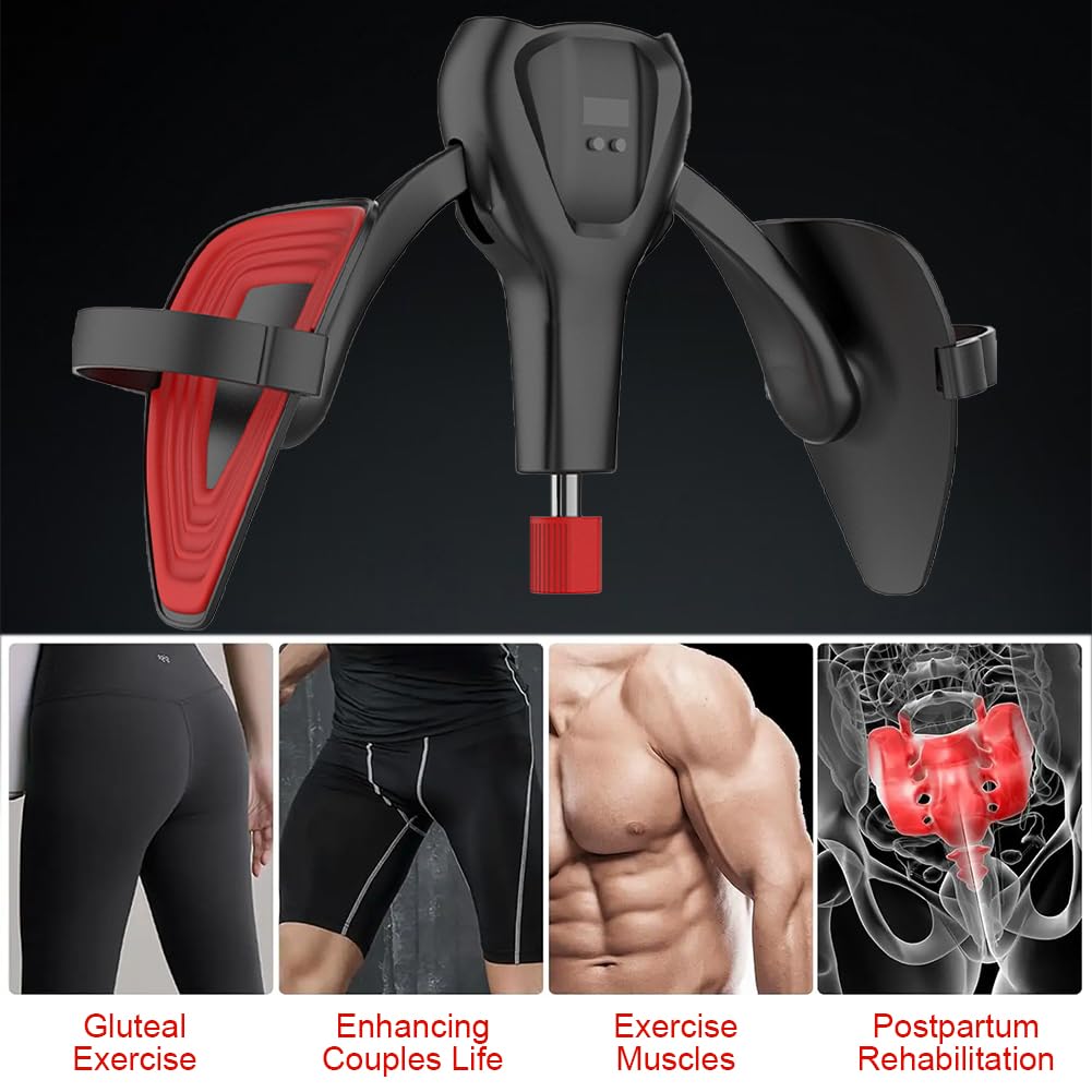 Allenatore per Cosce, Rotante 360° Allenatore Pavimento Pelvico con Contatore, per Uomini e Donne, da 0 a 50 kg, Resistenza Regolabile Interna Della Coscia, Attrezzo per Glutei e Interno