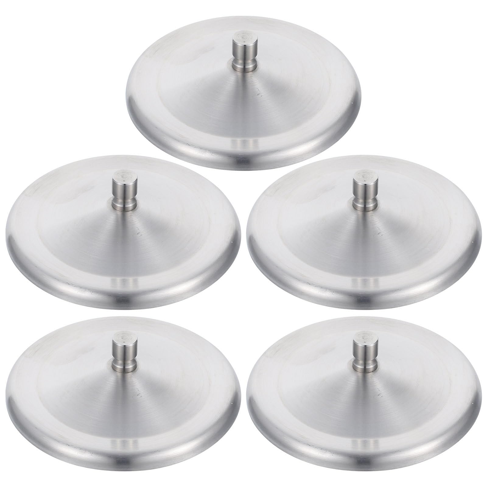 Mikikit 5pcs Stainless Steel Corrosion-resistant Leakproof Cup Lids with Silicone Seal for Home and Travel Mugs, Multipurpose Drink Covers for Hot Beverages