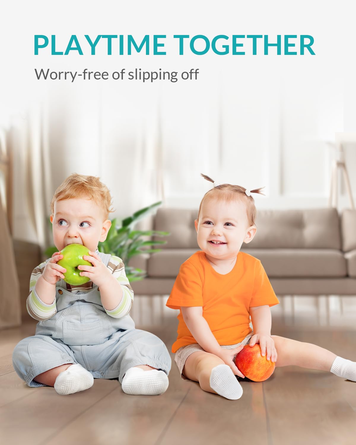 Infinno Baby Non Slip Ankle Socks 9 Pairs - Toddler Socks with Grips for Kids, Infants Boys and Girls 6-24 Months, 1T-7T