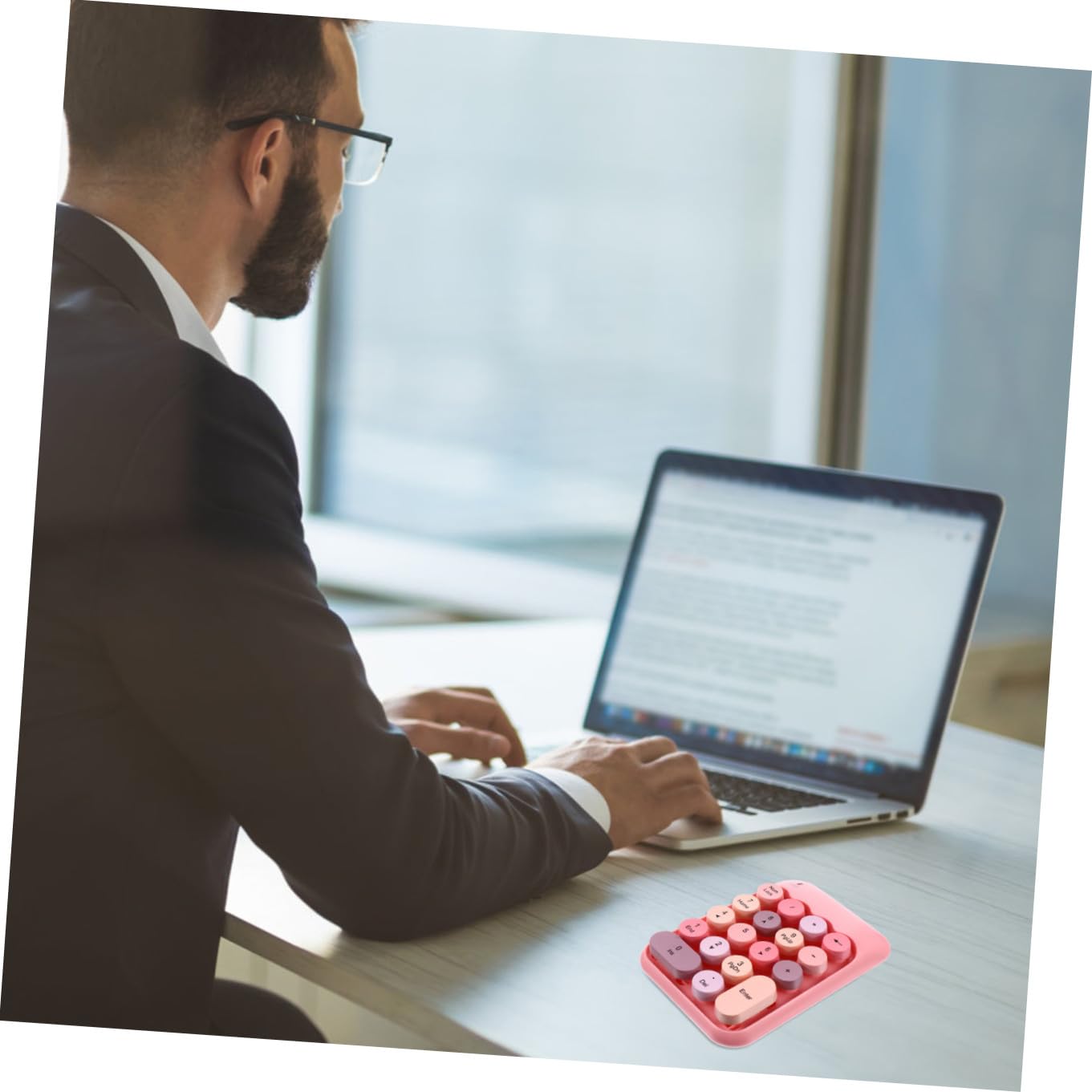 SHINEOFI Tastierino Numerico Wireless 2, 4g 18 Tasti Abs Rosa | Compatto e Pratico, per Ufficio e Moduli Finanziari, Mini Portatile per Lavoro Quotidiano