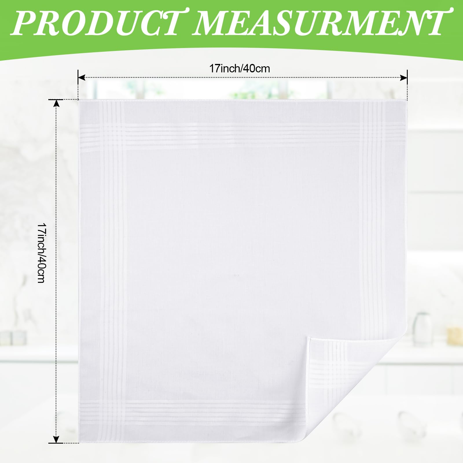 Shimeyao 60 Pcs Men's Handkerchiefs Cotton Bulk White Handkerchiefs 16 x 16 Inches Women Pure Hankie Thick Soft Pocket Square(Classic Style)