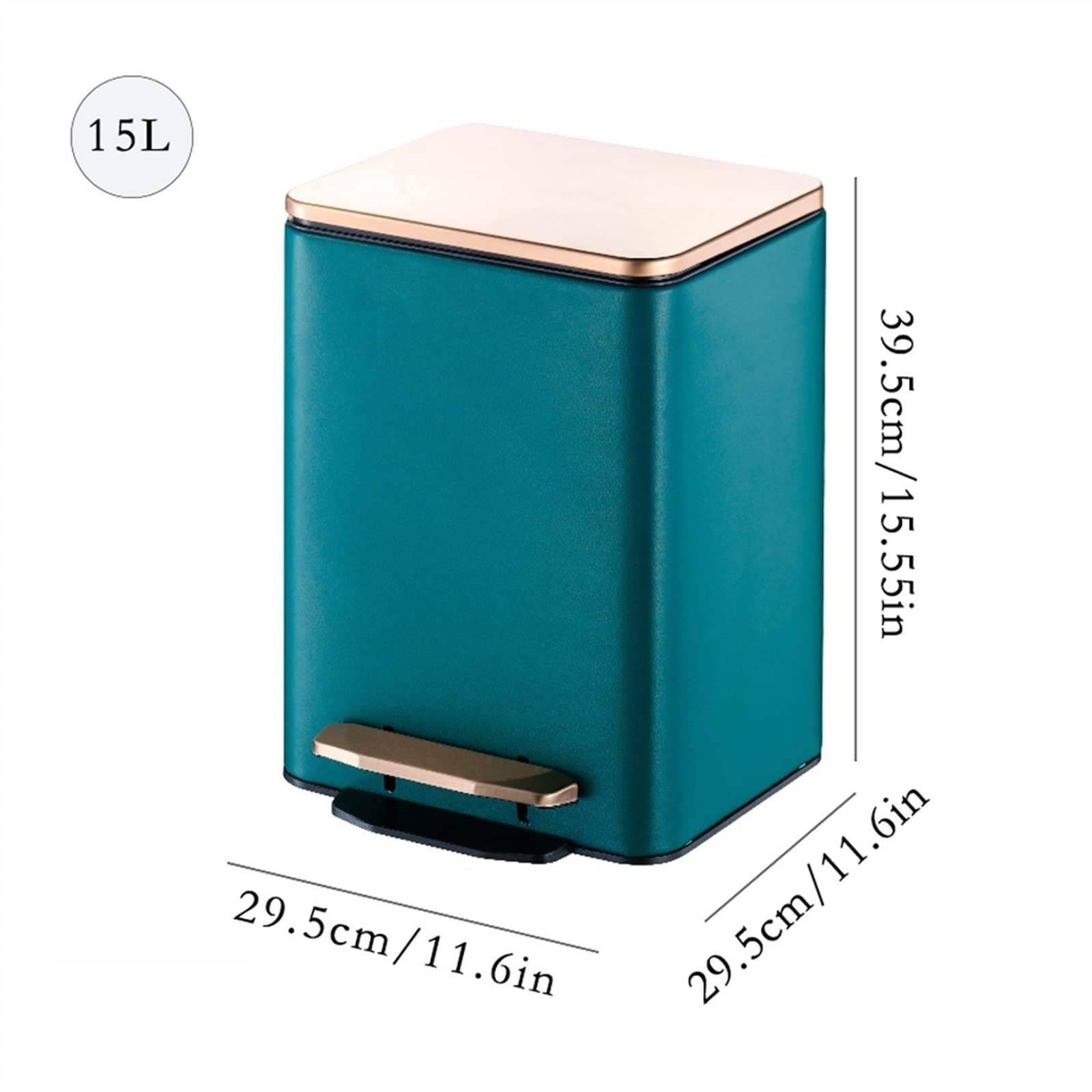 Mülleimer 15l // 21l Mülleimer Home Foot Mülleimer mit Abdeckung Küche Schlafzimmer mit Abdeckung Abfallkorb Büro Papierkorb mit großer Kapazität Papierkorb(15L)