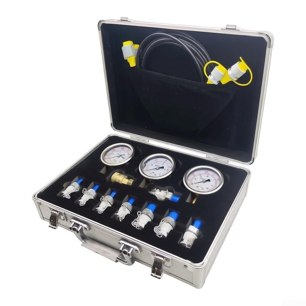 Kit de prueba de presión hidráulica carcasa metálica para maquinaria de