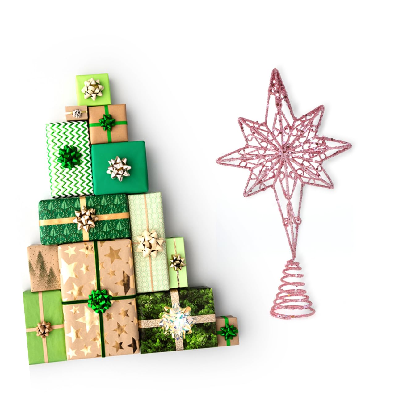 OUNONA 3stücke Anisstern Baumspitze Aus Eisen Goldene Weihnachtsbaumdeko Für Festliche Anlässe Ohne Beleuchtung Für Weihnachtsfeiern Und Tischbäume