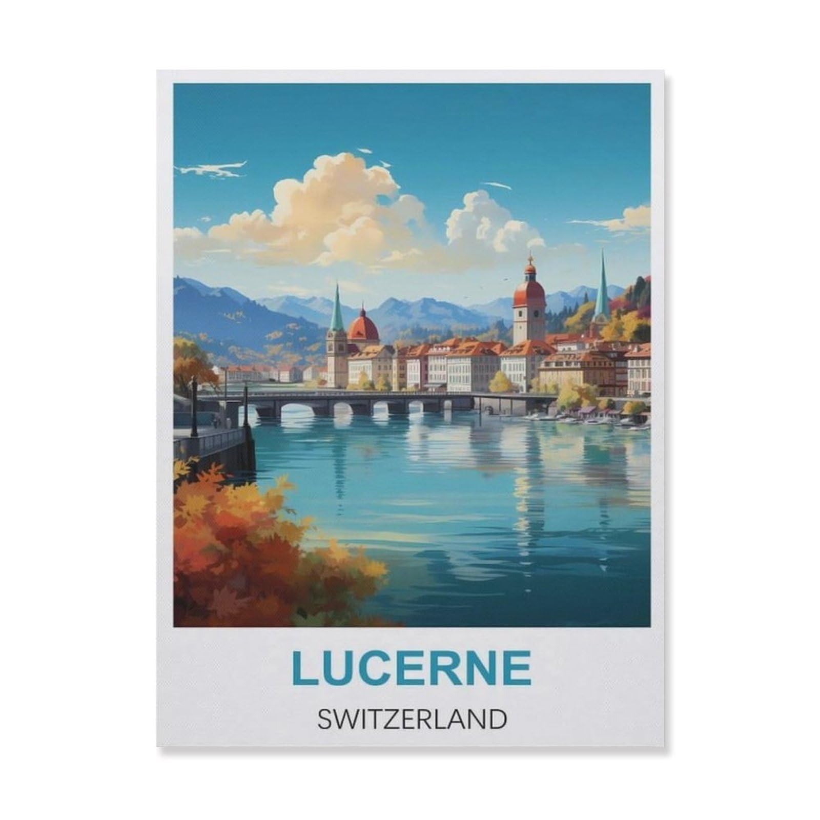 Puzzles for Adults Jigsaw Puzzles 1000 Pieces for Adults Kids，Lucerne Switzerland，Artwork Intellective Educational Toys Gifts（38x26cm）-FF65