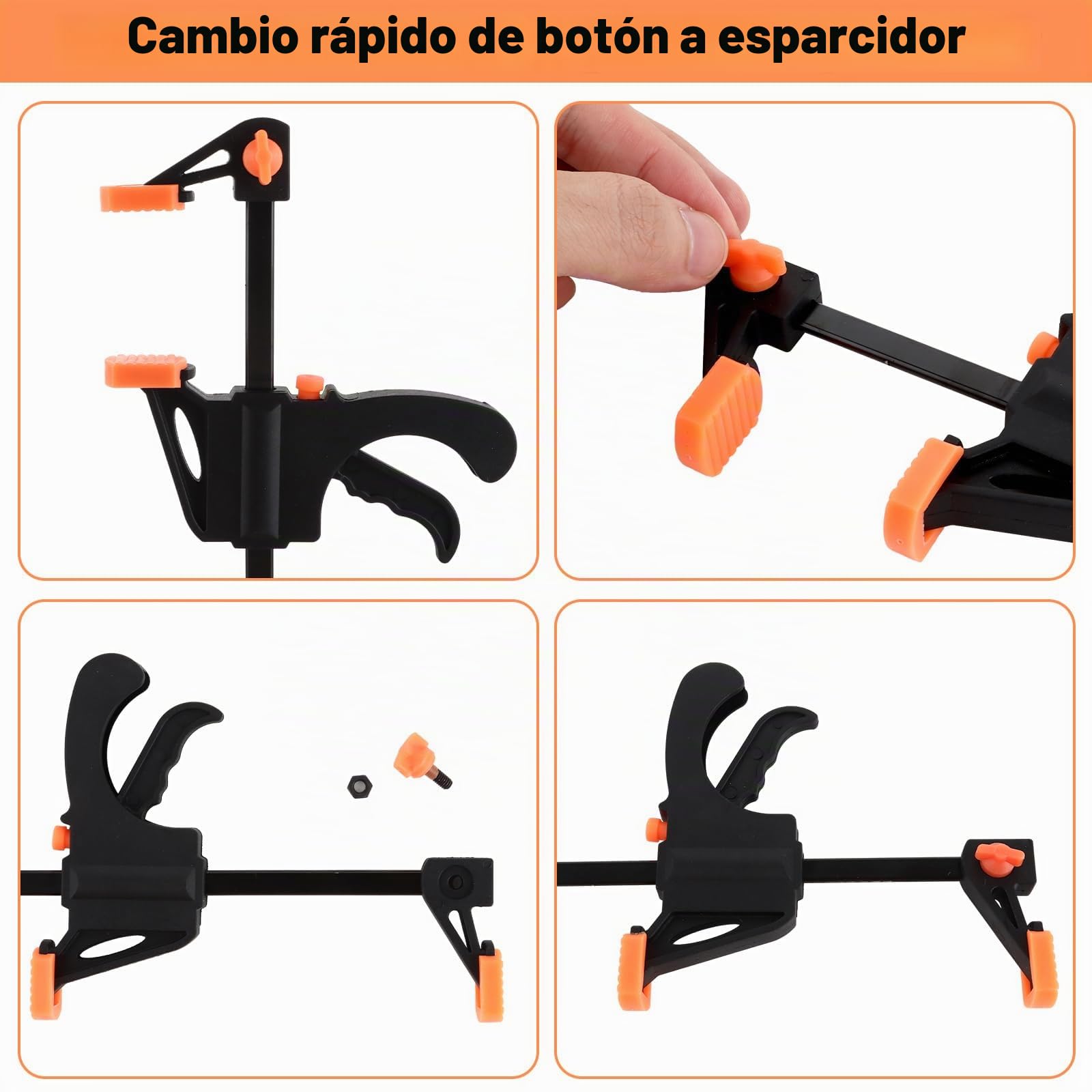 Juego de 12 abrazaderas de tornillo con envergadura de 110 x 195 mm, abrazadera de tornillo de 4 pulgadas para una fijación precisa, trabajo de carpintería, fijación precisa de piezas de