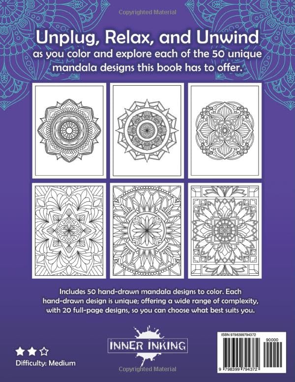 Vista 2 de Mandalas For Meditative Coloring A Mindfulness Coloring Book For Inner Peace