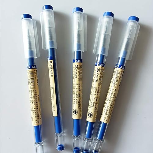 Miniatura 2 de sencoo Paquete de 5 bolígrafos de tinta de gel azul, bolígrafos de punta extra fina, bolígrafo de 0.014 in azul para oficina, escuela, papelería,