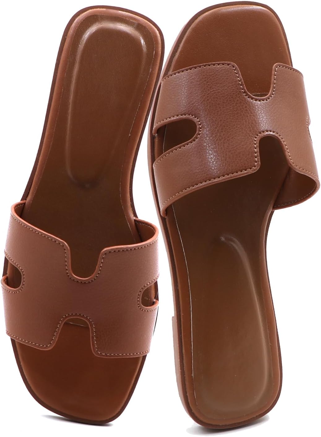 Women’s Flat Sandals.Flat Sandals with Unique Design, PU Leather Handcrafted Slippers,Versatile for Vacation, Home, Casual Wear, Gift