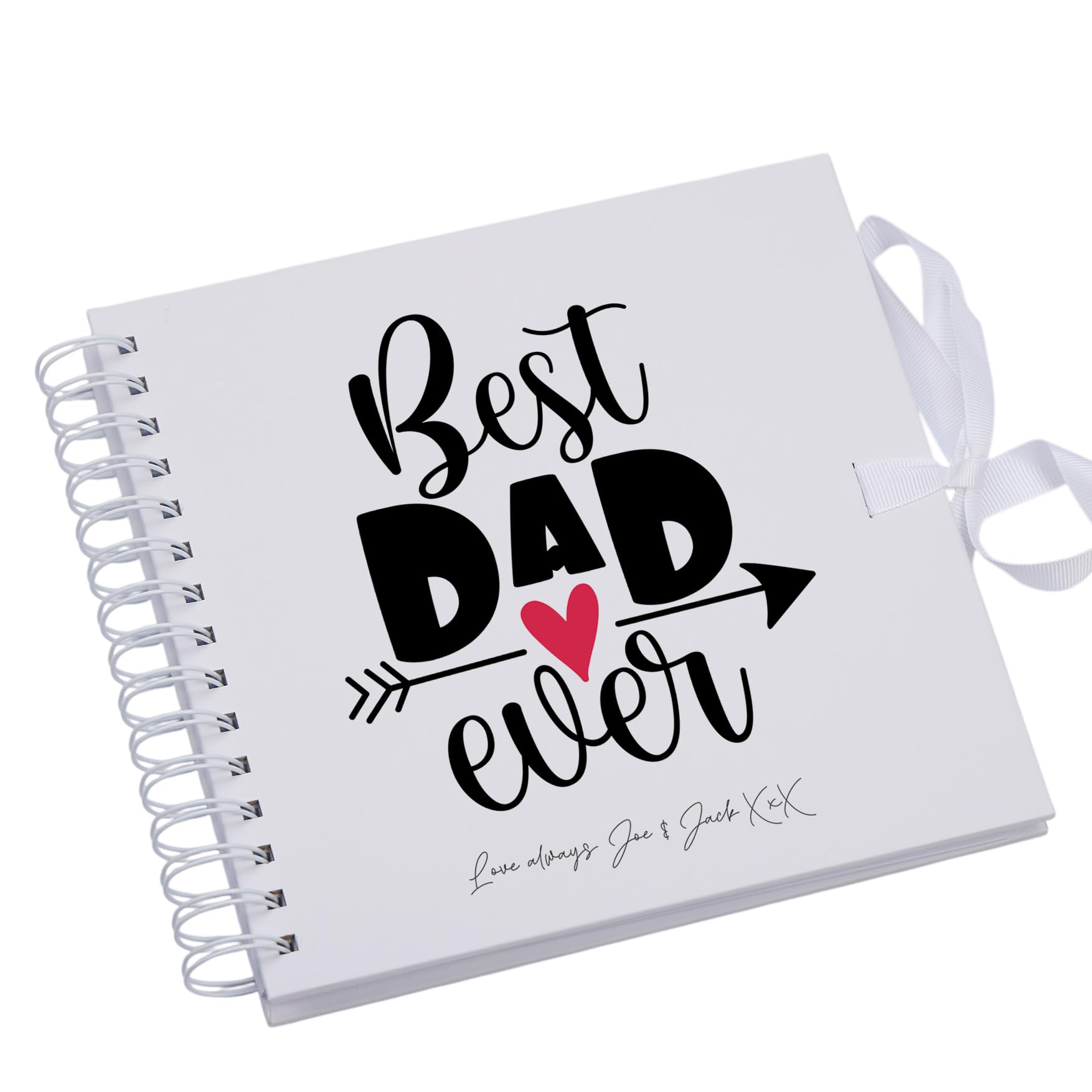 Ukgiftstoreonline White Personalised Best Dad Ever Scrapbook Photo Album