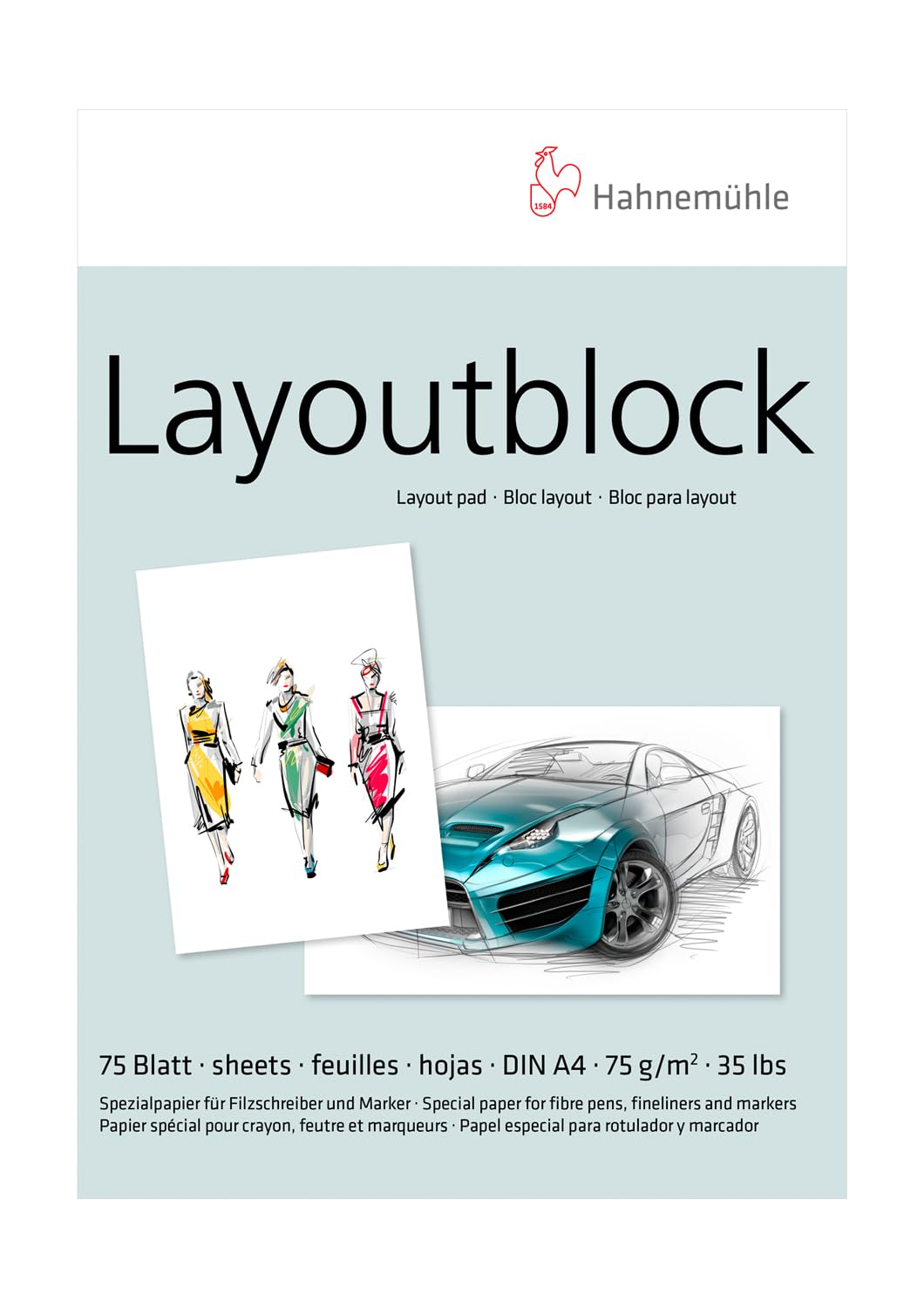Hahnemühle 10625040 Layout Pad A4 75 g, White