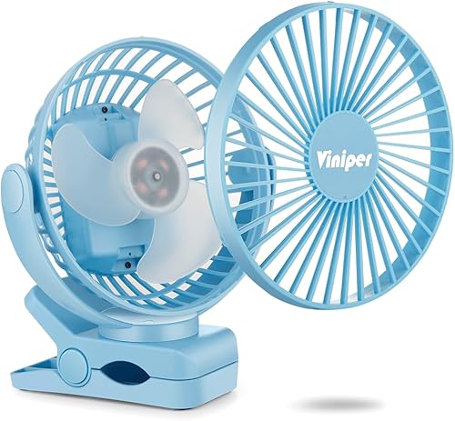 Miniatura 4 de Viniper Ventilador USB con clip de 6 pulgadas, ventilador de escritorio pequeño y portátil rotación de 360, ventilador de mesa de viento de 3