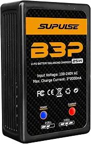 SUPULSE Carregador de Bateria Lipo 25W 2S-3S RC Balance Charger AC 7,4-11,1V B3 Pro