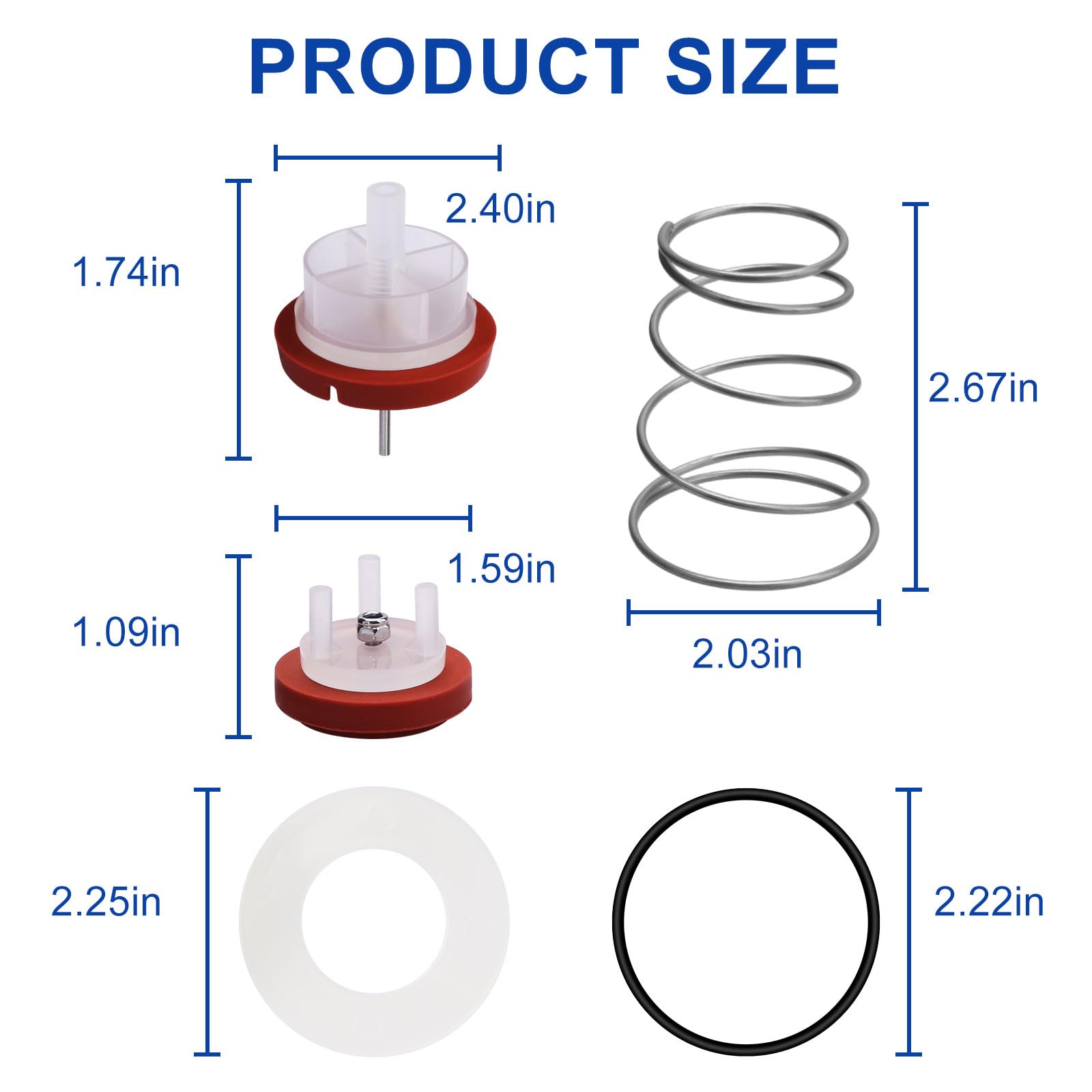 RK1-720A Kit de réparation pour disjoncteur sous pression, convient pour Zurn Wilkins 1,27 cm, 1,9 cm et 2,5 cm