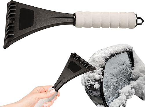 Miniatura 5 de pologmase Raspador de hielo pala de nieve automotriz con agarre ergonómico de esponja  Herramienta portátil para eliminar nieve helada para ventana