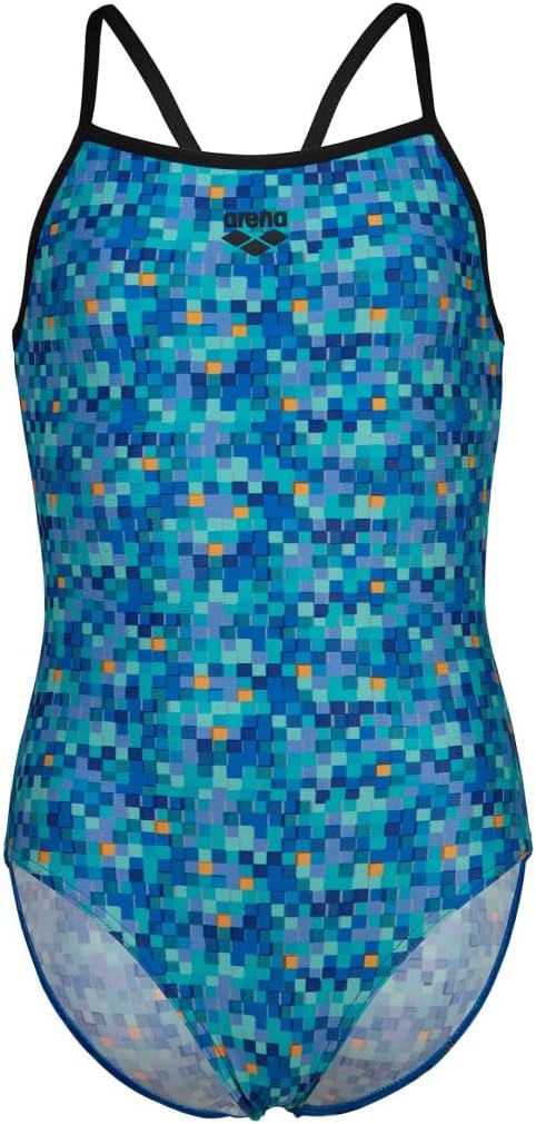 ARENA Performance Girls' Pool Tiles Front-Lined Light Drop Back Swimsuit Pool Training Swim Team Competitions Bathing Suit