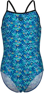 ARENA Girls Performance Girls' Pool Tiles Light Drop Back Swimsuit