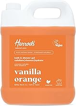Harrods Vanilla Orange Body Wash Refill Pack 5L | Liquid Soap For Body Wash | Shower Gel Refill Pack | Moisturises Dry Skin | Gentle Skin Cleanser | 100% Natural Fresh