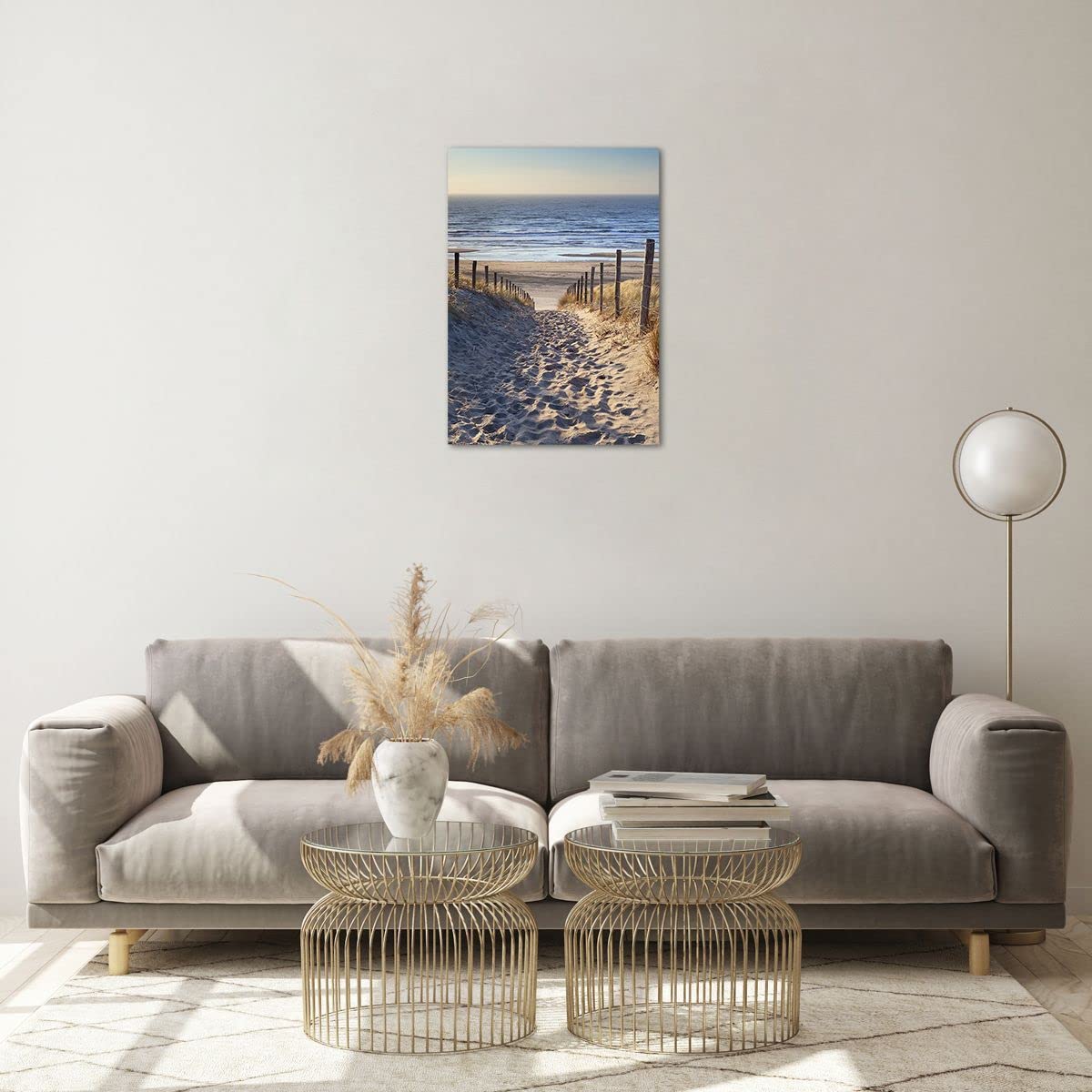 Tableau Sur Verre Moderne Mare Spiaggia Duna 50x70cm - Décoration Murale Élégante