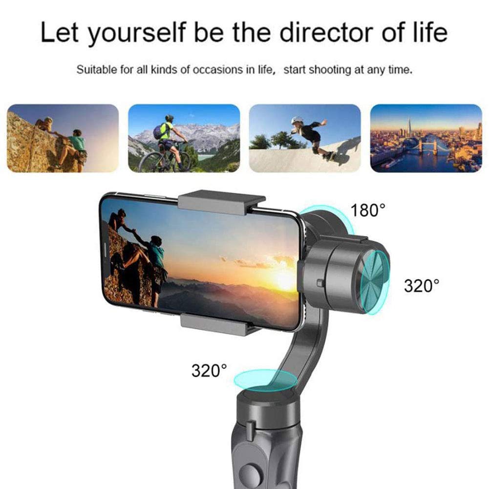 LJJ Gimbal inteligentny wieloosiowy stabilizator z płynnym śledzeniem twarzy dla Vlog Youtuberów, statyw / balans dla wszystkich iPhone i Android