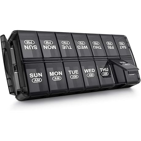 Sukuos Weekly Pill Organizer 7 Day 2 Times a Day
