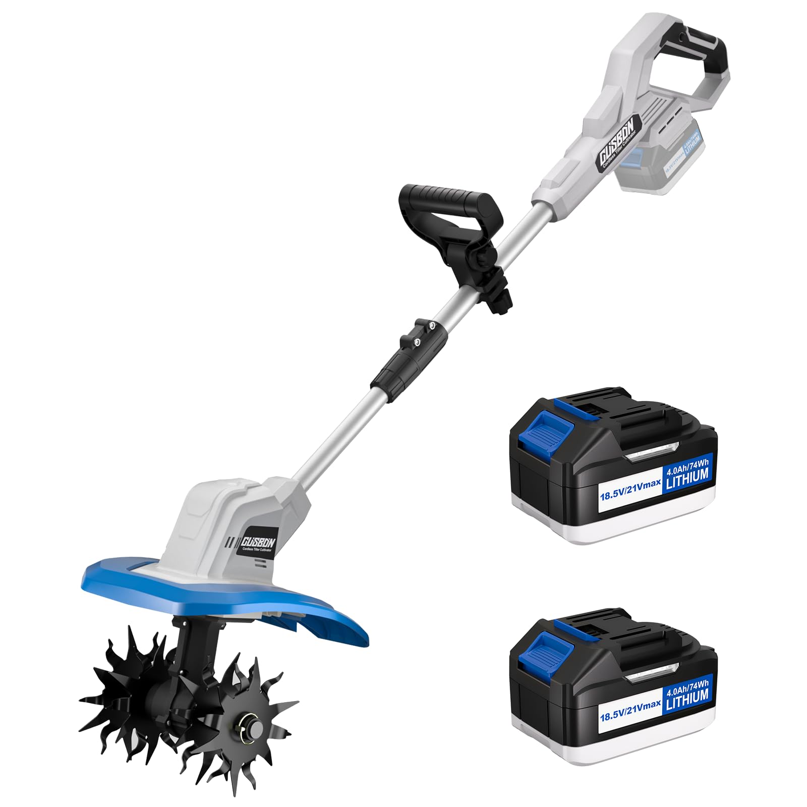 Motobineuse Electrique 600W 21V Max avec 2 x 4,0 Ah Batteries