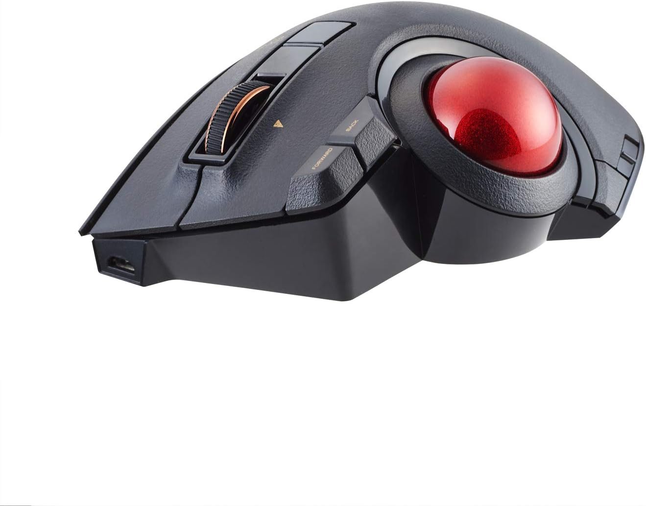 ELECOM EX-G Pro Trackball Mouse, Wired, Wireless, Bluetooth, Thumb Control, 8-Button Function, Ergonomic Design, Optical Gaming Sensor, Smooth Red Ball, Windows11, macOS (M-XPT1MRBK)