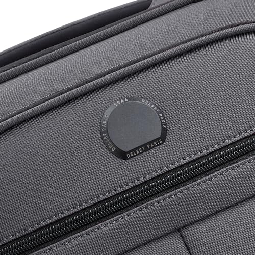 Image of DELSEY PARIS Priscilla 55 cms Small Cabin Polyester Soft Sided 8 Wheels and Expandable Spinner Suitcase /Trolley Bag for Travel with TSA Lock- Anthracite