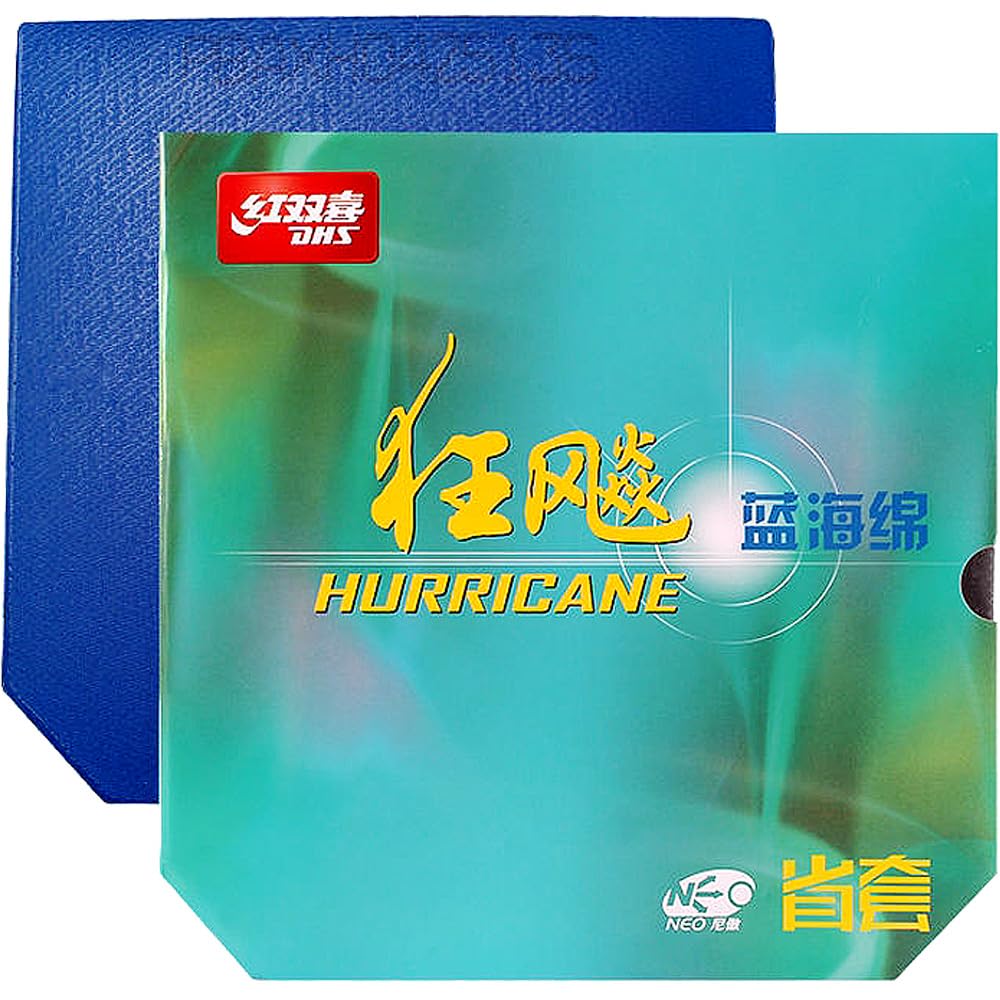 DHS NEO Hurricane 3 Provincial Table Tennis Rubber with Blue Sponge Ping Pong Sheet
