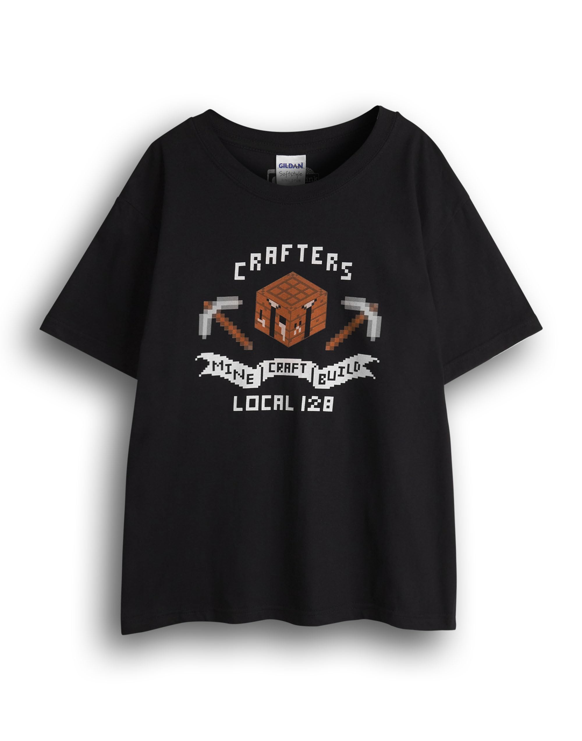 Minecraft Black Kids Short Sleeved T-Shirt